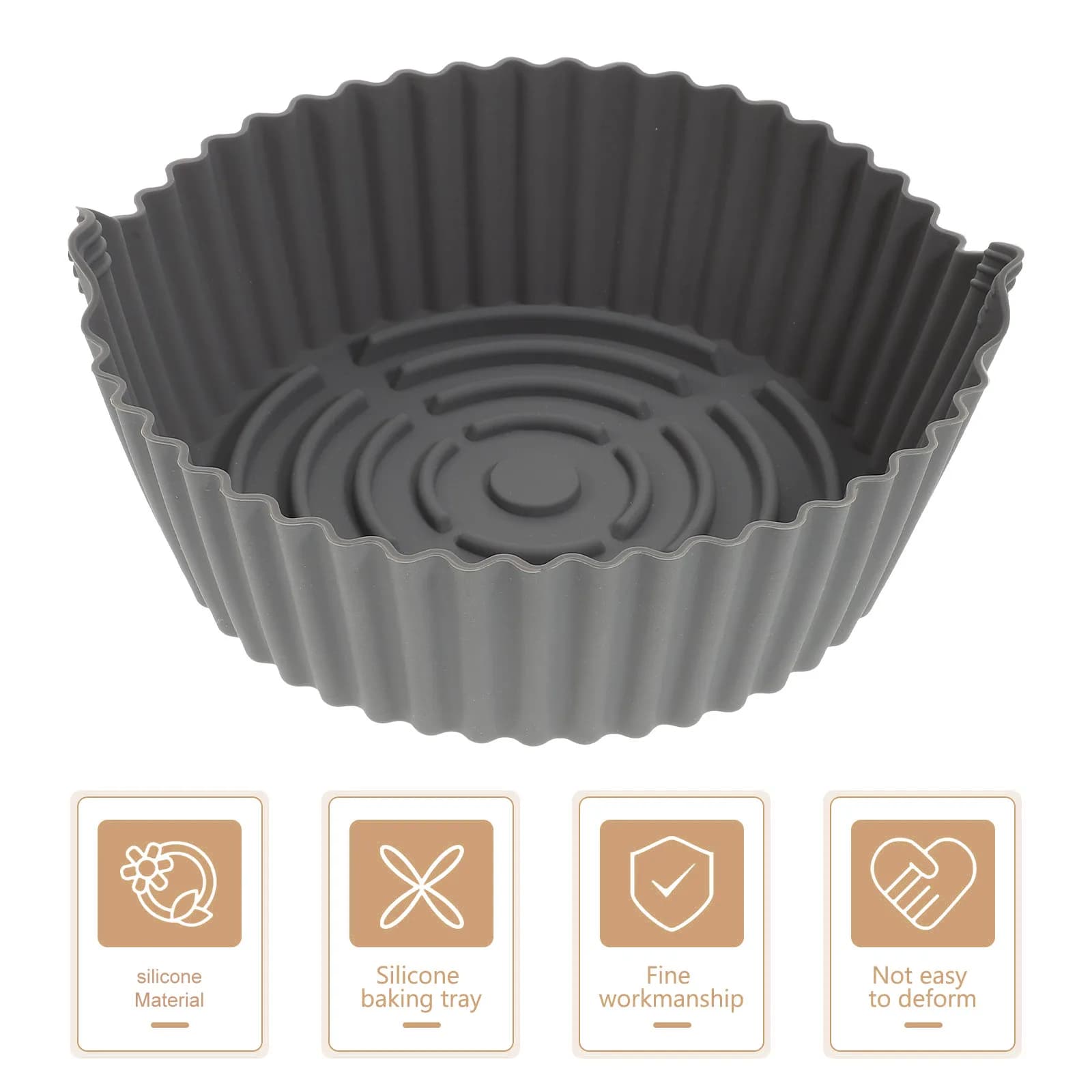Silicone Mat Premium Reusable for Air Fryer, Heat Resistant, For Chicken Feeds, Patatines, Breads, Snacks