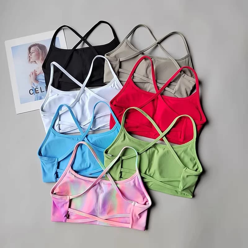 Reggiseno Sportivo da Donna in Tinta Unita, Morbido e Resistente, Top Aderente per Palestra, Allenamento, Yoga, Intimo Sportivo con Imbottitura