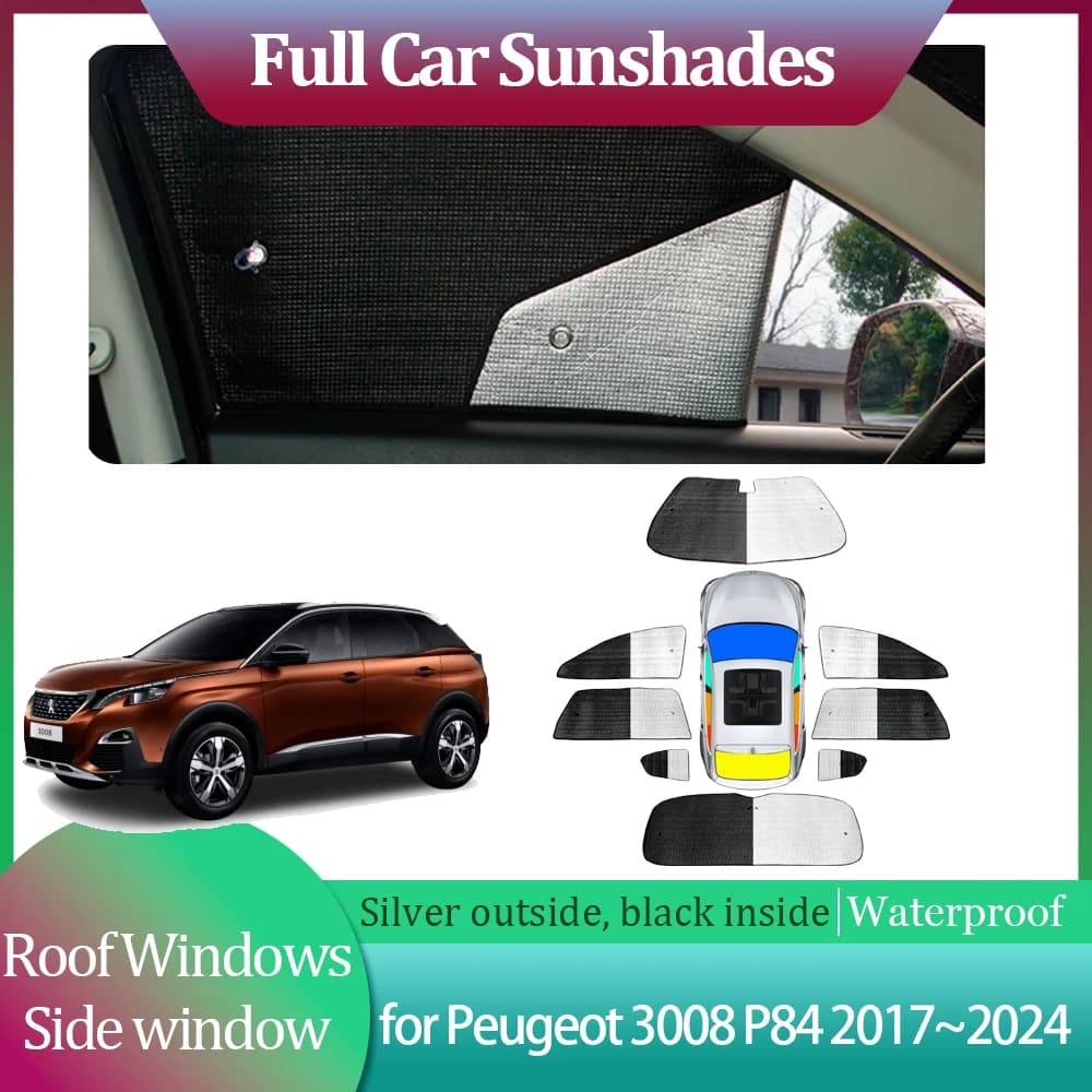 Auto Parasole per Peugeot 3008 P84 Hybrid4 2017 ~ 2024 2018 2019 2020 2021 2022 2023 Lato Parabrezza Tenda Tetto Finestre Visiera parasole Tetto apribile Copertura Accessori
