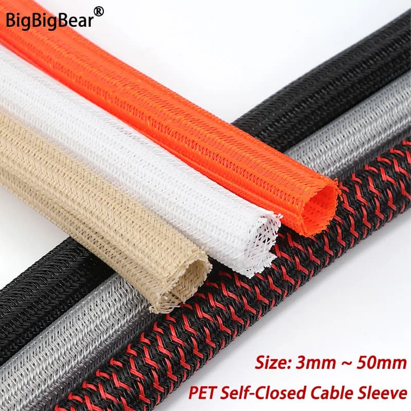 Guaina per Cavi in PET Autosigillante 3/5/10m, 3mm-50mm, Flessibile, Resistente all'Usura, Isolata, per Gestione Cavi USB e Protezione
