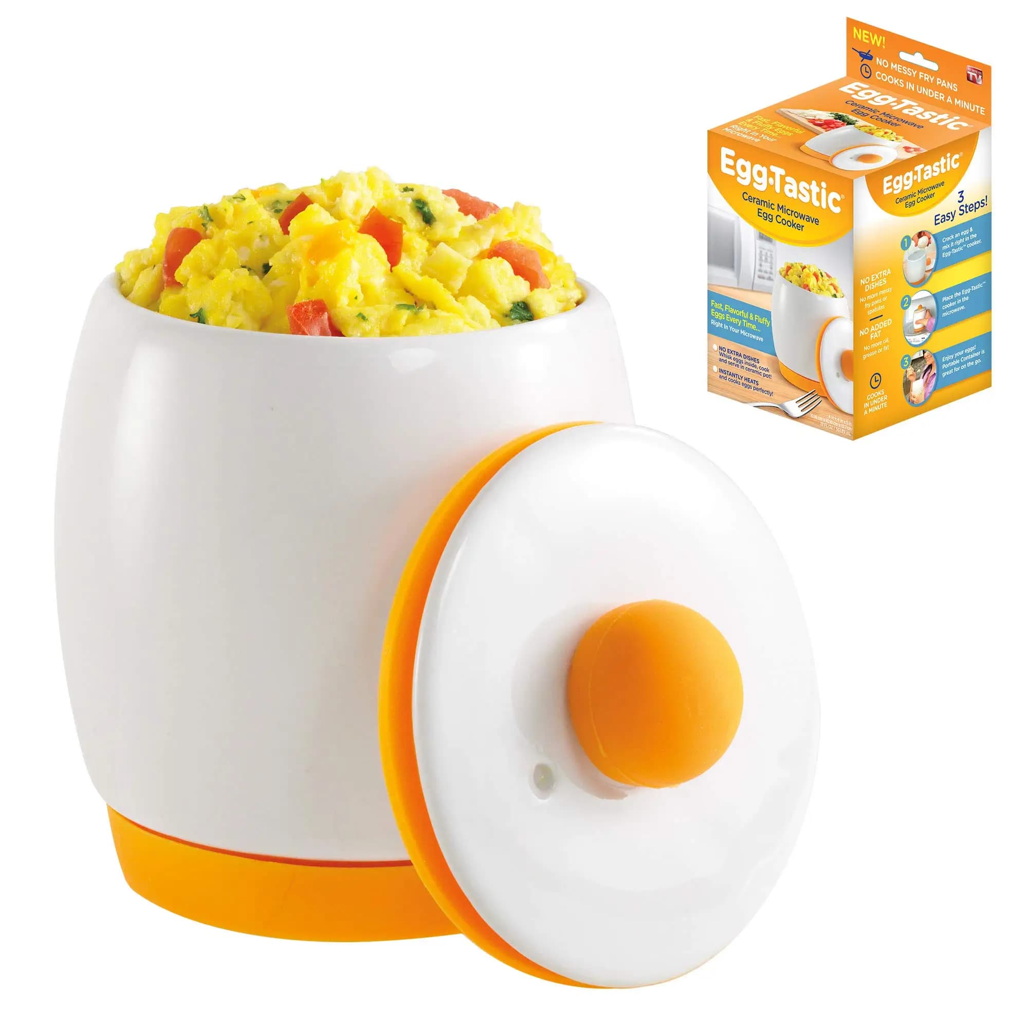 Cuociuova in ceramica per microonde con bracconiere per uova per microonde, per un sapore veloce e soffice, uova piene, gadget da cucina