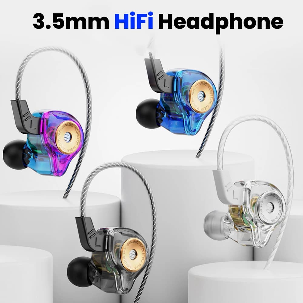 3.5 mm cable wired headset with microphone Headphones with noise cancellation for low HiFi for sports gaming heads for sports headphones