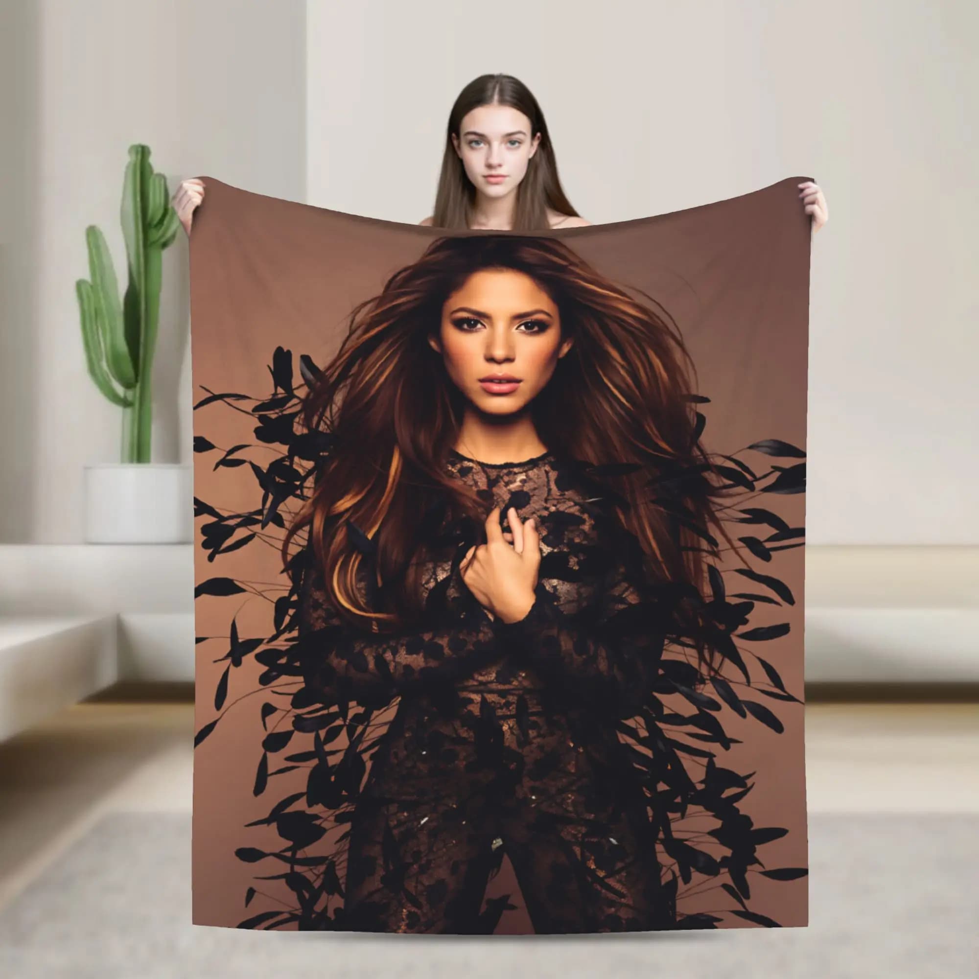 Shakira Super Soft Blanket Singer Pop Decorative Plush Throw Blanket Novelty Home Decor Flannel Bedspread Sofa Bed Cover