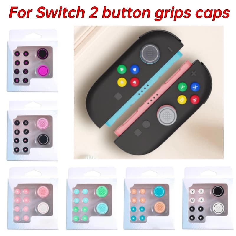 Tappi per impugnature da gioco Pulsante in silicone Custodia protettiva sottile e confortevole per Nintendo Switch 2 Controller Joy-con Cover per pulsanti NS LITE