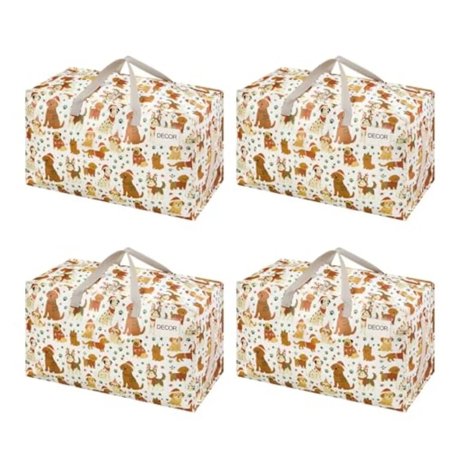 Sacchi per Trasloco Extra Grandi e Resistenti con Ampia Apertura e Manici Rinforzati, Borse Riutilizzabili per Stoccaggio con Cerniere Robuste per