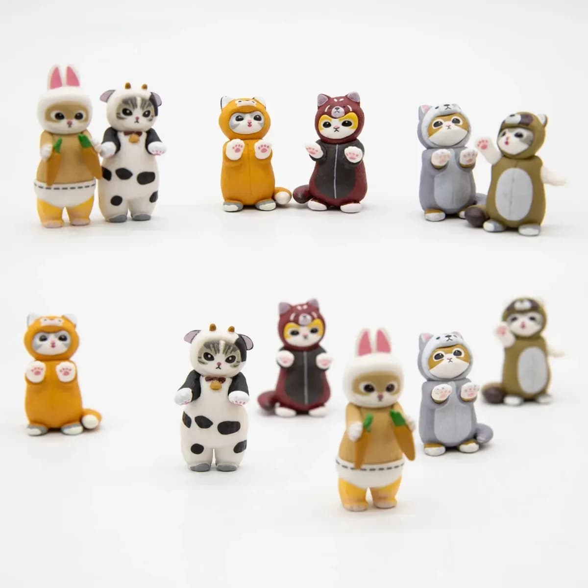Mofusand - Scatola a Sorpresa con Personaggi Animali Cosplay: Gatto, Coniglio, Volpe, Mucca, Cane, Procione, Lupo - Statuette Carine per Decorazione Tavolo, Regali per Bambini e Bambine