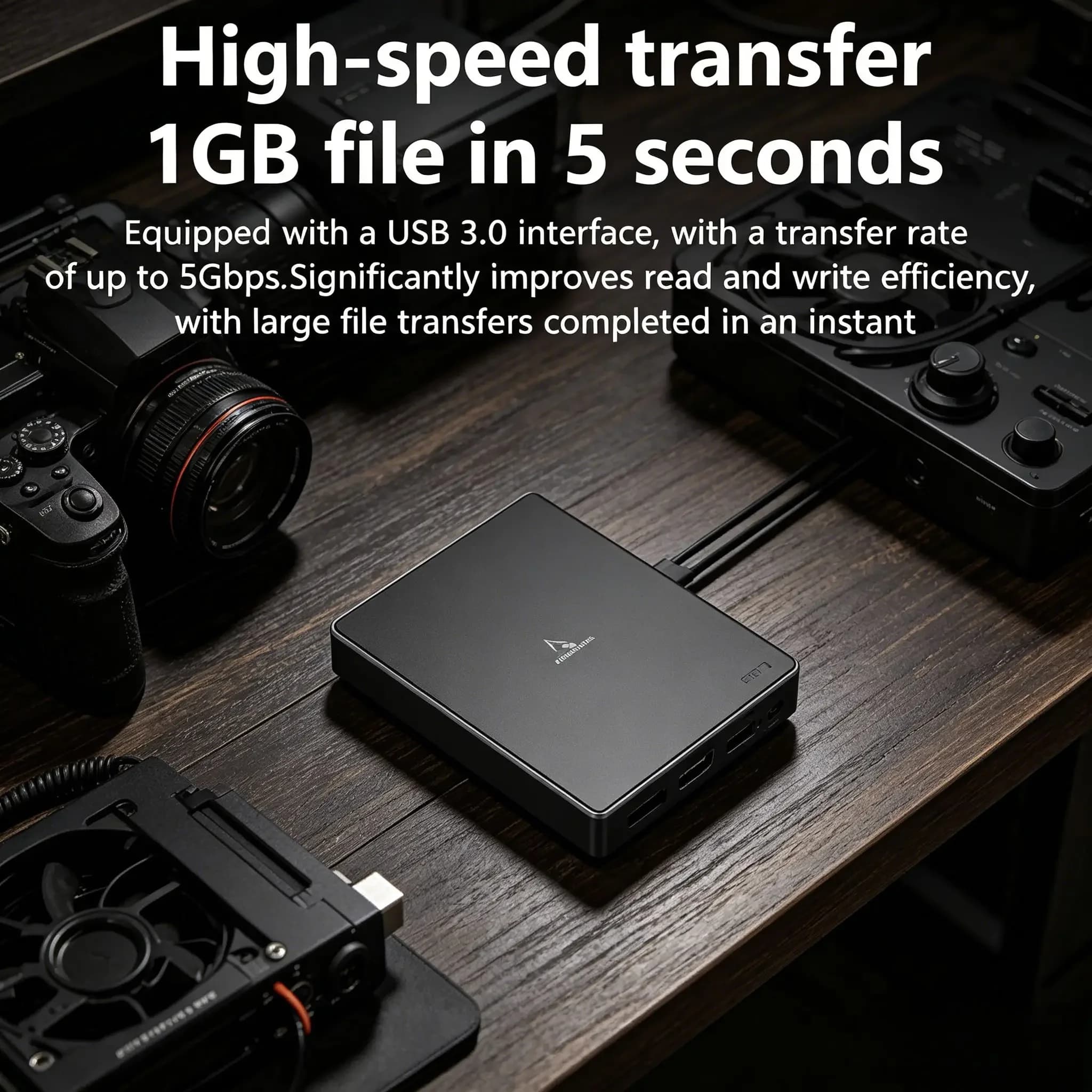 Box esterno per HDD SATA da 3,5 pollici, custodia per disco rigido esterno USB 3.0 Type‑C, design con dissipazione del calore, archiviazione RAID desktop