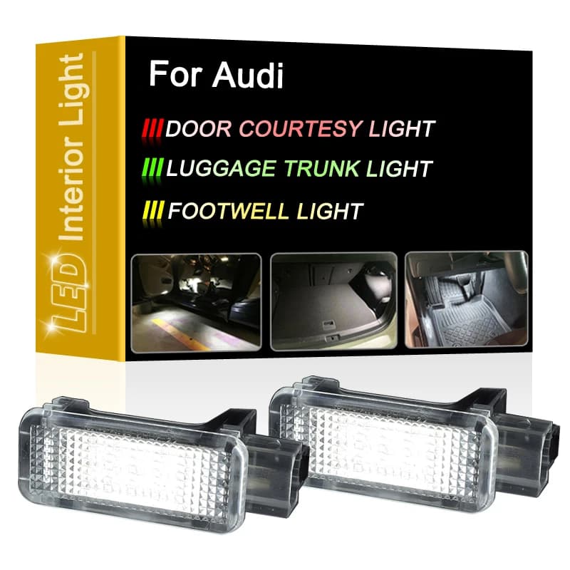 Lampada interna a LED per Audi A2 A3 A4 S4 RS4 A5 A6 RS6 A8 Q5 Q7 TT R8 porta bianca cortesia bagagliaio vano piedi gruppo luce
