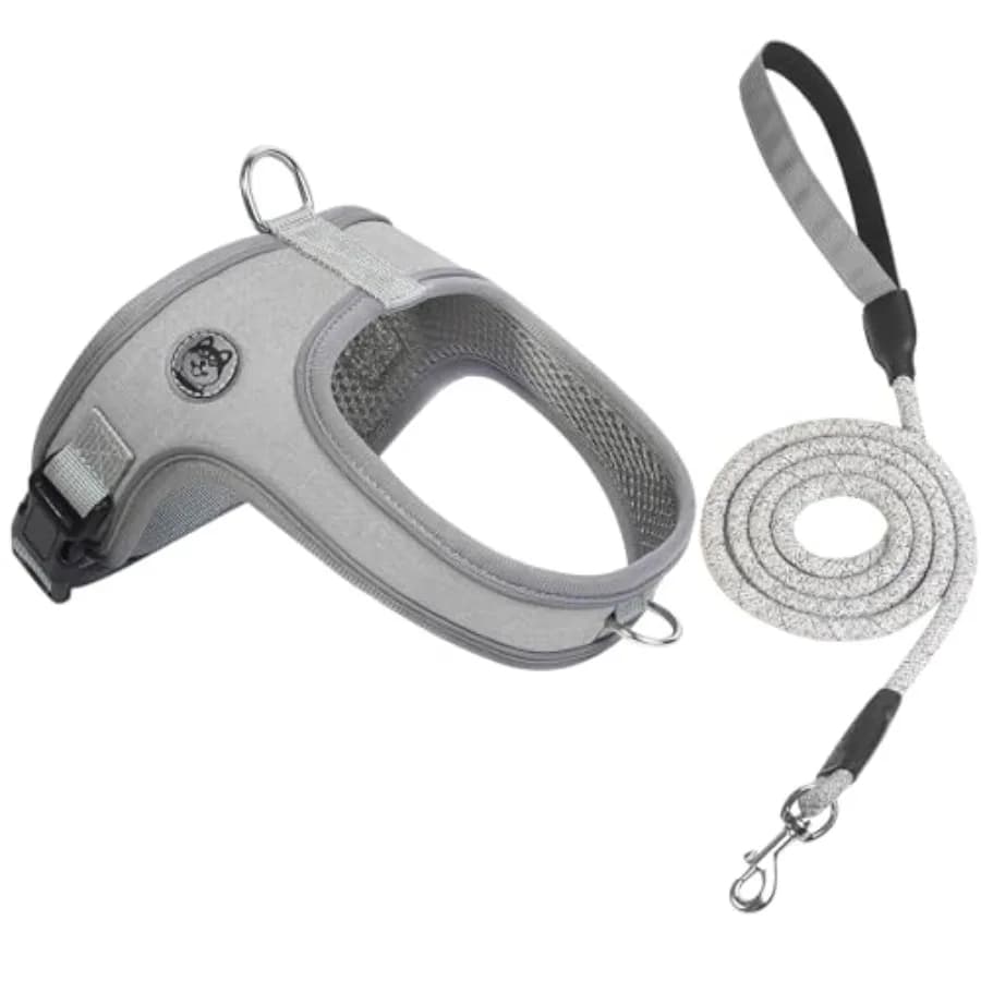 Dog Harness and Leash Set, No Pull Saddle Style Pet Harness, Breathable Mesh Adjustable Reflective Dog Vest for Dogs and Cat Me