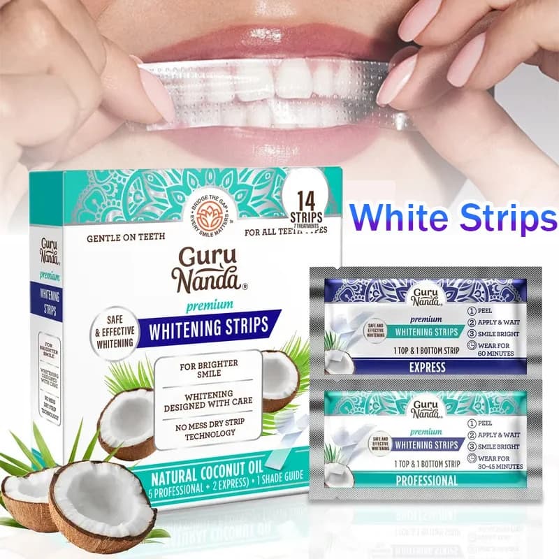 1/2/3 Scatole di Strisce Sbiancanti all'Olio di Cocco, Strisce per lo Sbiancamento dei Denti per Rimuovere le Macchie, Strisce Professionali per l'Igiene Orale e la Pulizia dei Denti