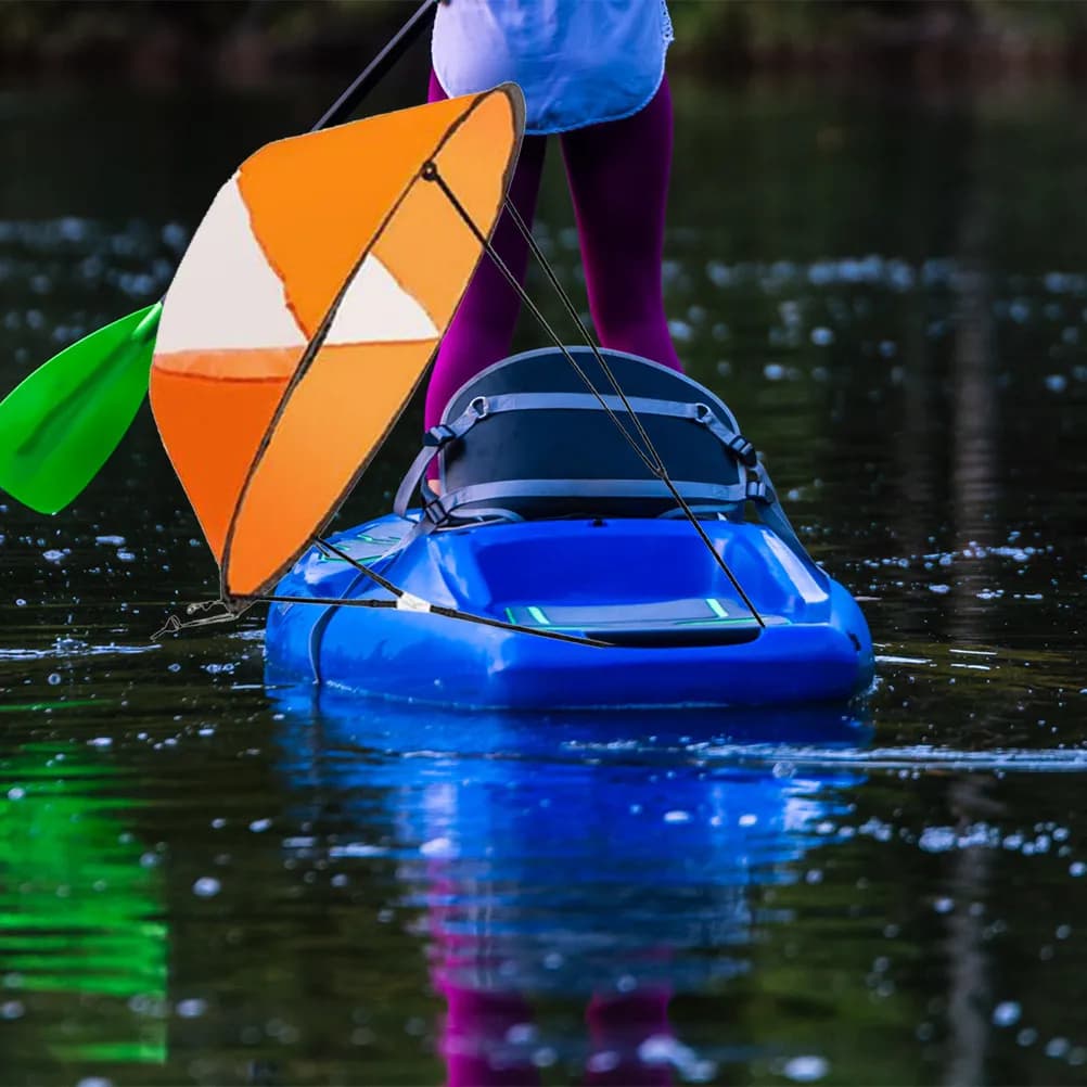 Portable Kayak Sail Foldable Downwind Wind Sail with Clear View Window Uv Resistant for Kayaks Canoes Inflatable Boats Paddle