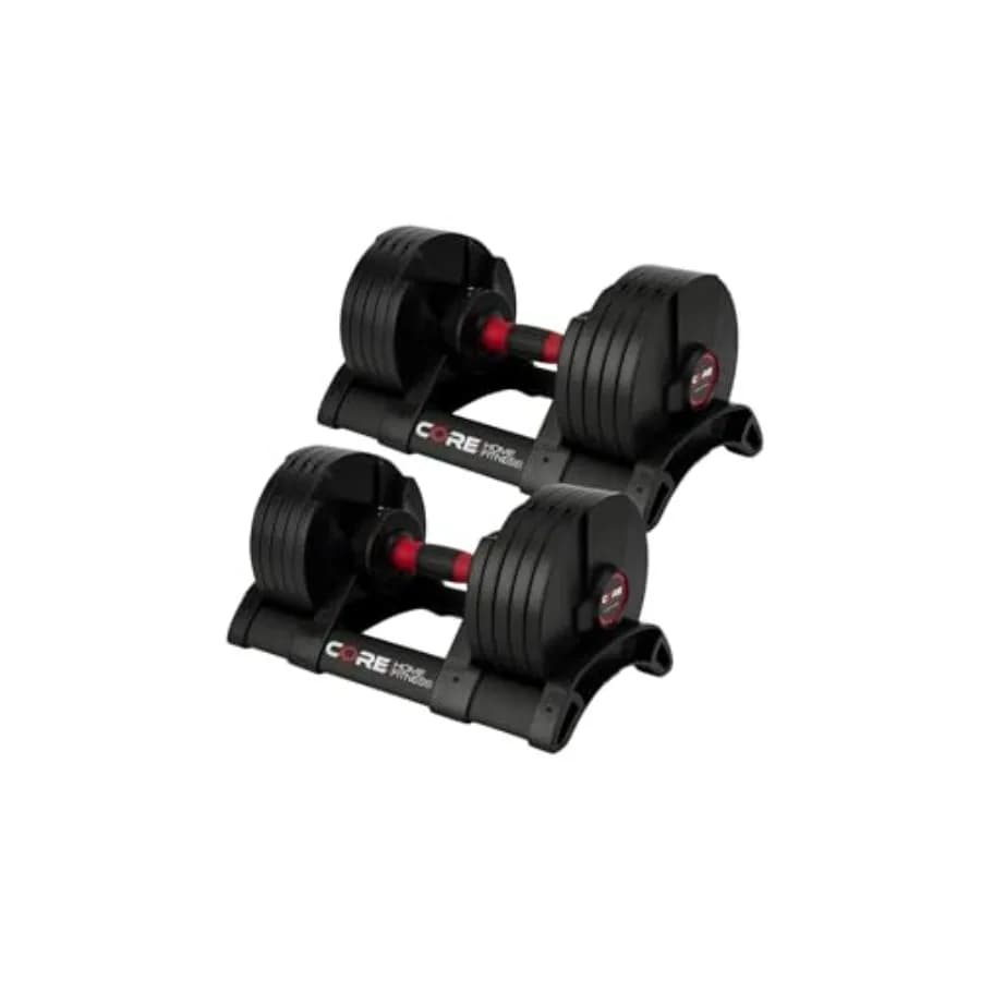Home gym adjustable dumbbell set, steel construction, black finish, space-saving 552.5 lb per dumbbell