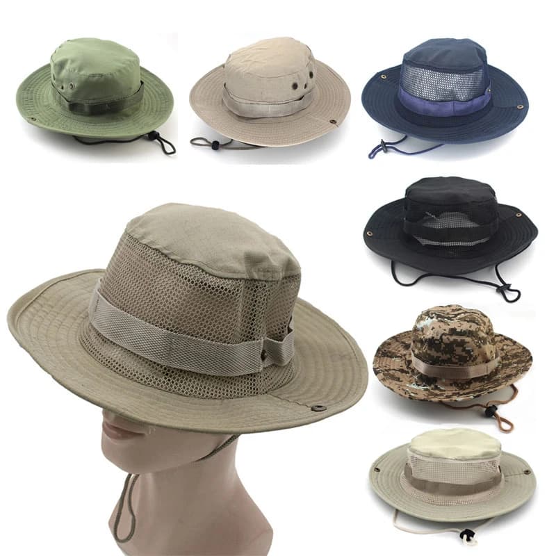 Cappello da sole per uomo e donna Cappello tattico mimetico Sport all'aria aperta Cappello da sole per pesca Escursionismo Cappelli da caccia 60 cm