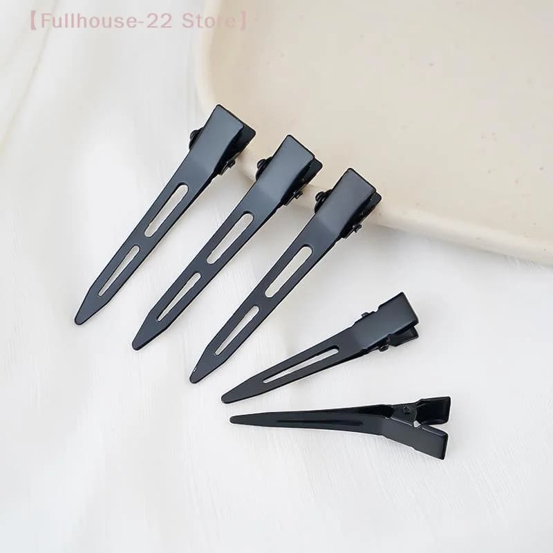 【MAX-22】10 Pezzi Fermagli per Capelli Neri a Becco d'Anatra Antiscivolo, Accessori per Parrucchieri e Saloni, per Styling e Tintura Capelli