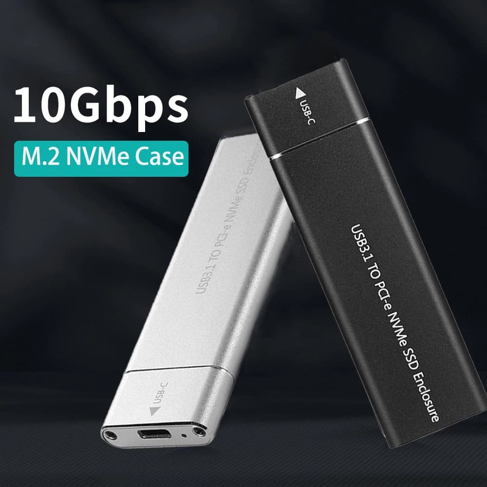 Custodia NVMe SSD M2 PCIE 10Gbps USB 3.1 Gen2 Custodia NVMe esterna Adattatore USB C Scatola in alluminio per MAX 4TB M2 SSD Chiave M 2280