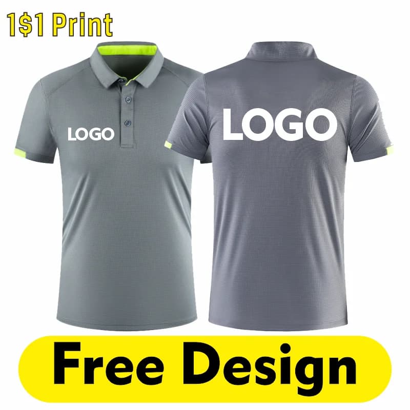 POLO Sports T-shirt Fast Drying Fitness Cycling Top Breathable Print Custom Logo Design Embroidered