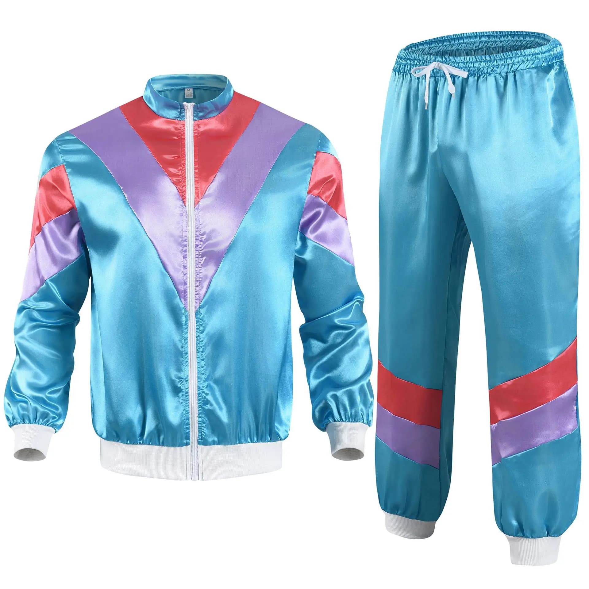 Abbigliamento Sportivo da Ginnastica per Uomo, Completo Hip Hop Anni '90, Giacca Vintage Anni '80 per Donna, Costume da Discoteca, Top e Pantaloni per Feste