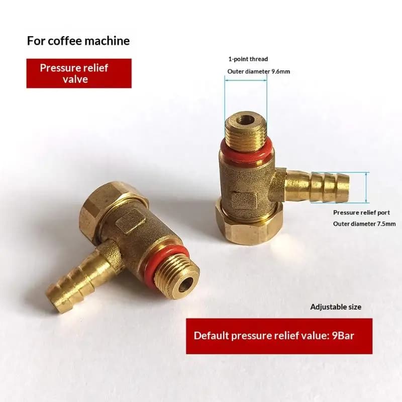 Small Safety Valve Steam Generator G1/8' 9Bar Safety Valve Coffee Machine Accessories 1Pc Coffee Machine OPV Kit Part