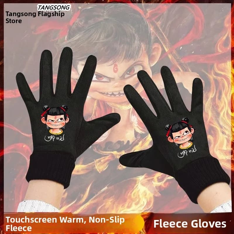Laced Cycling Gloves in Hot Apples, Compatible with Touch Screen, Casual Unisex Winter Gloves, Fashion Youth Cycling Gloves, Middle Thickness