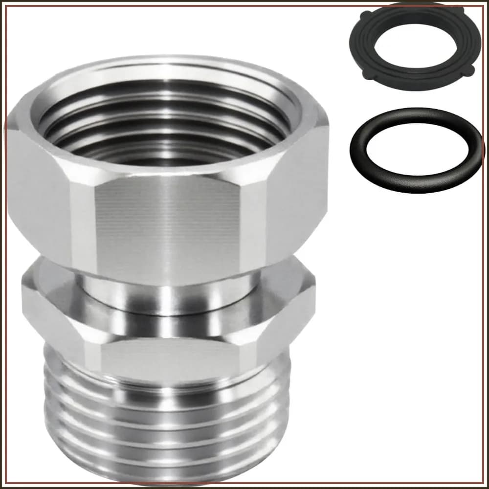 Garden Outdoor Hose Swivel Adapter, 3/4 GHT Male and Female, Water Pipe Connectors with Washer