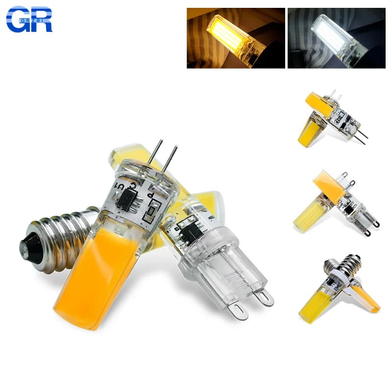 G4 G9 LED COB Lampada 3W 6W Lampadina E14 AC DC 12V 220V Luci di candela Bianco freddo/caldo Sostituisci 30W 60W Alogeno per Lampadario Faretto