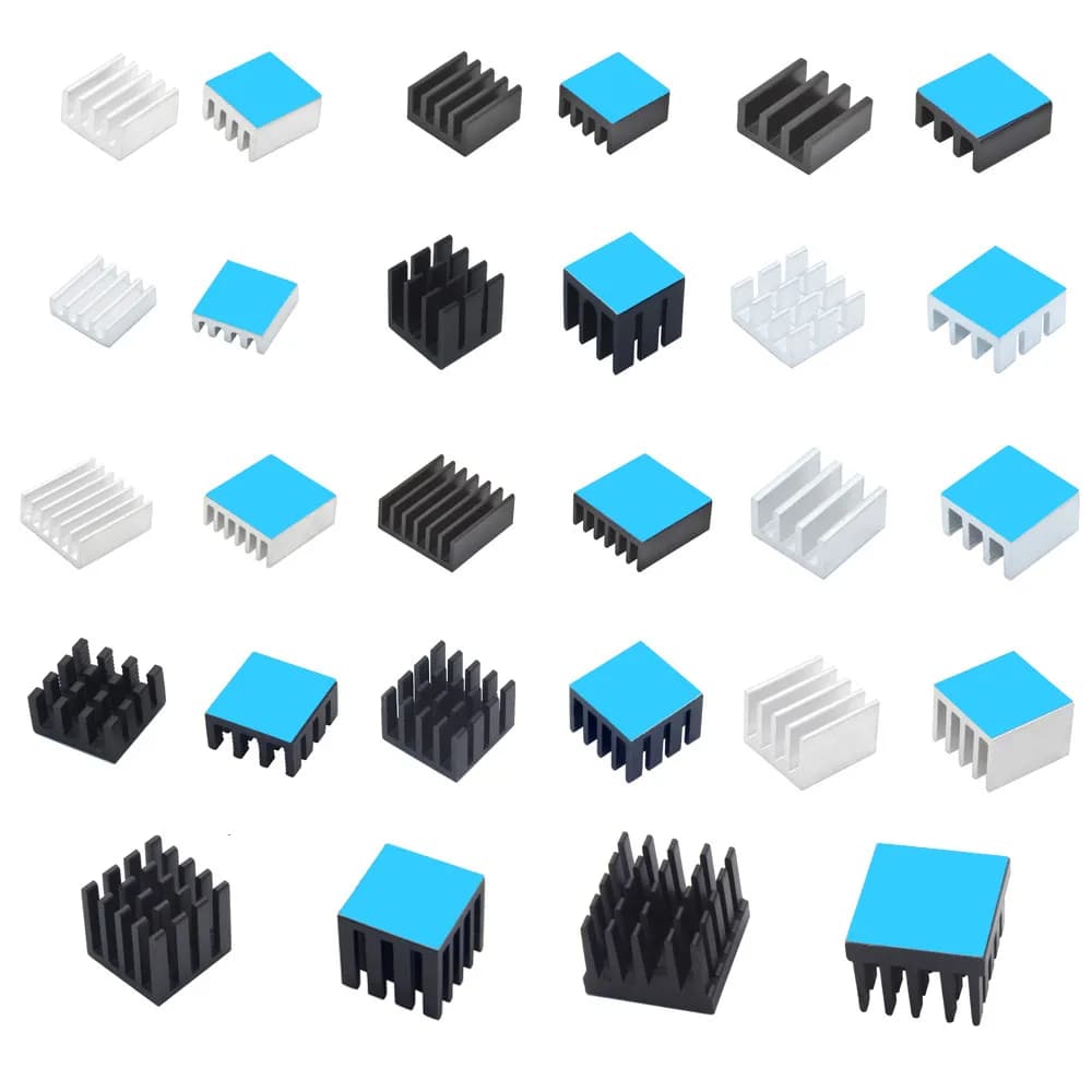 Dissipatore di calore del radiatore del dissipatore di calore in alluminio per chip IC elettronico RAM MOS Dynatron Raspberry Pi Raffreddamento con nastro termico conduttivo