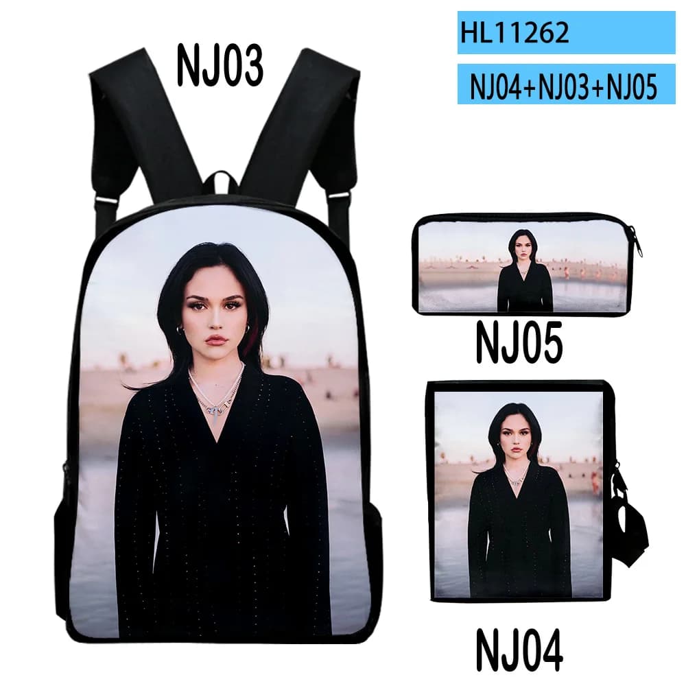 Borse da scuola creative e popolari Maggie Lindemann con stampa 3D, 3 pezzi/set, zaino per laptop, borsa a tracolla inclinata, astuccio per matite