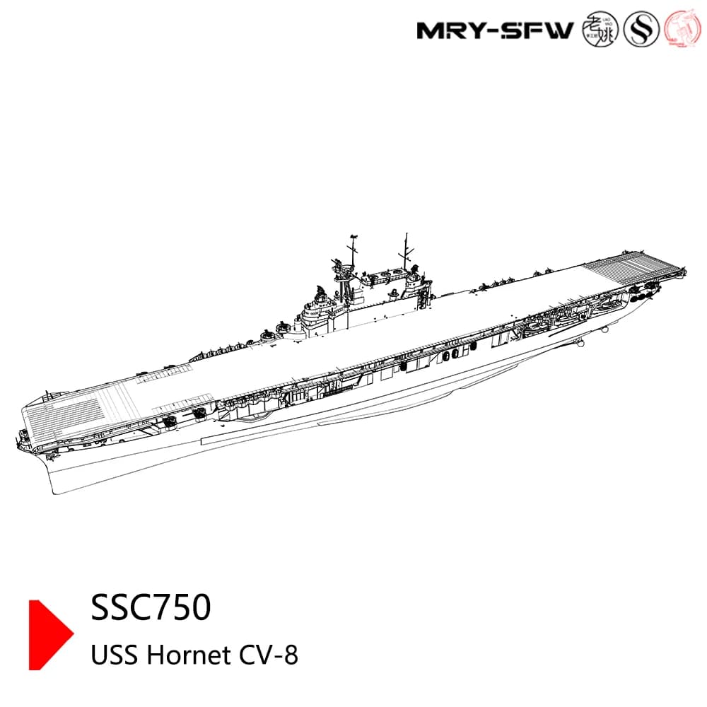 Modellino Militare USS Hornet CV-8 Portaerei SSC750 MRY-SFW 1/350 1/700 1/200