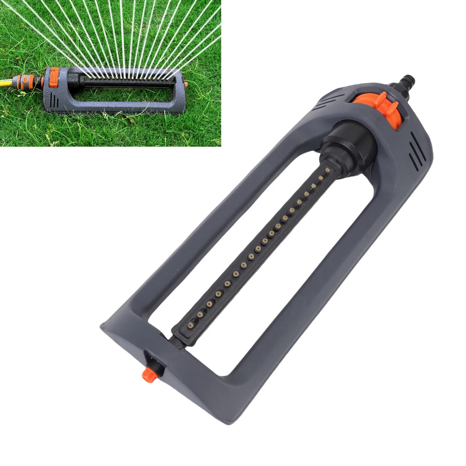 Lawn sprinkler with weighted base 19 holes Swivel sprinkler for garden water up to 4000 square feet for garden lawn sprinkler