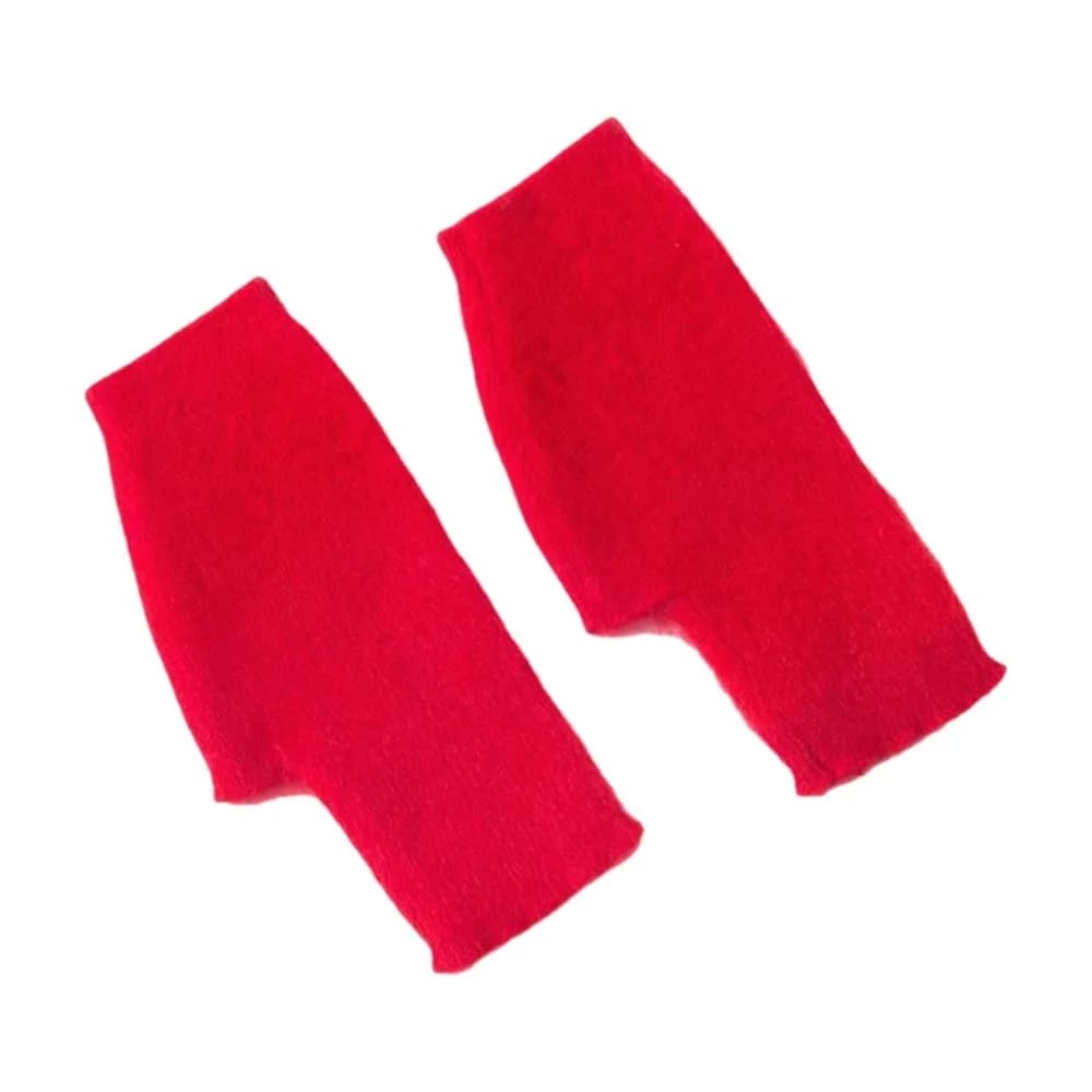 Cute Soft Knitted Gloves Wool Mink Cashmere Half Finger Gloves Fingerless Short Plush Mittens Women