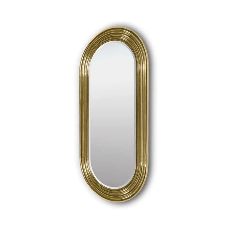 Specchio completo per bagno in acciaio inossidabile creativo di lusso leggero con lampada, camera da letto con specchio cosmetico a parete per casa, villa di fascia alta