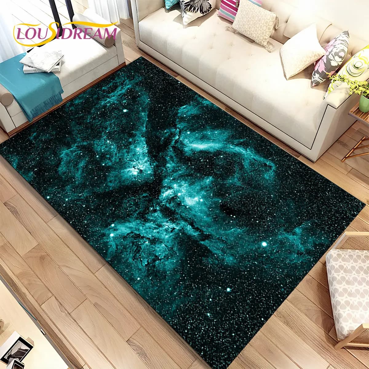 Galaxy Universe Space Stars Area tappeto, tappeto per la casa soggiorno camera da letto divano zerbino Decor, i bambini giocano tappetino antiscivolo HD