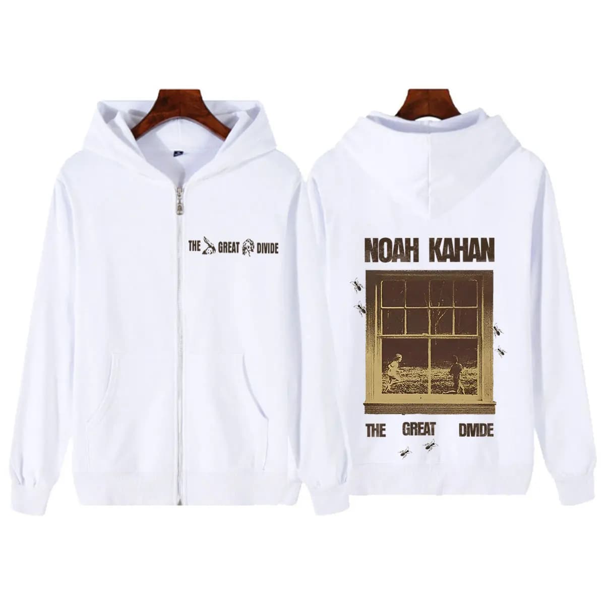 Noah Kahan The Great Divide Tour 2026 Felpa con cappuccio e zip con grafica, unisex, alla moda, pullover casual, stile hip-hop
