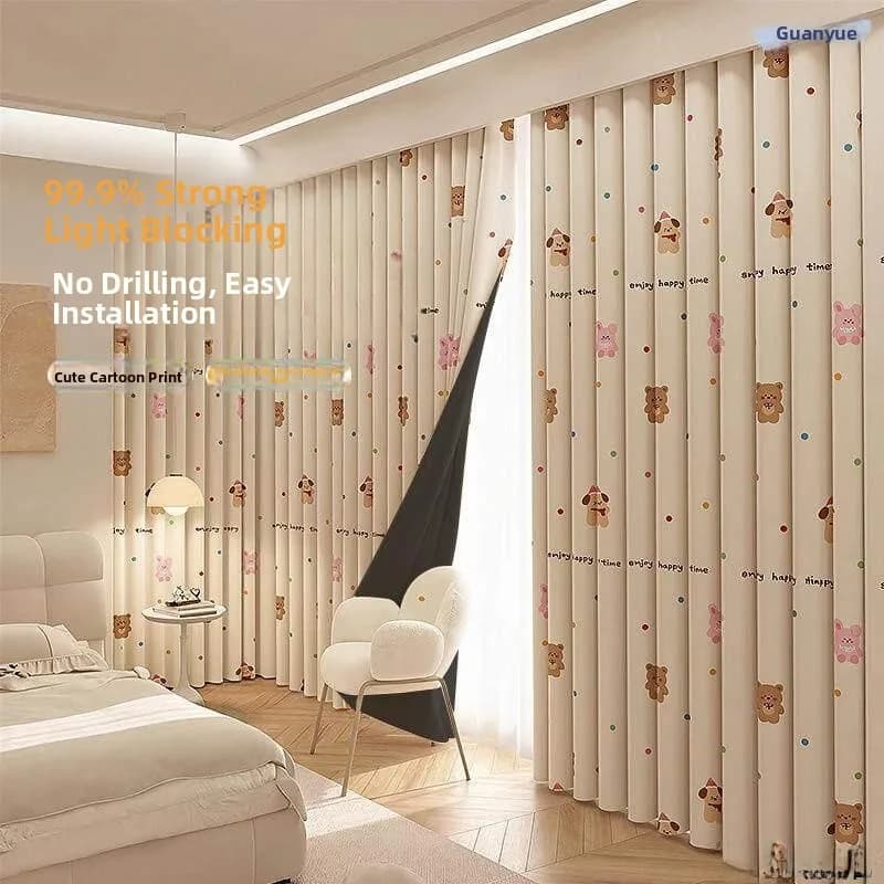 Tende per Camera da Letto con Installazione Senza Foratura, Nuovo Stile 2026, Oscuranti Stampate a Tutta Altezza, Insonorizzanti per Finestre a Bovindo