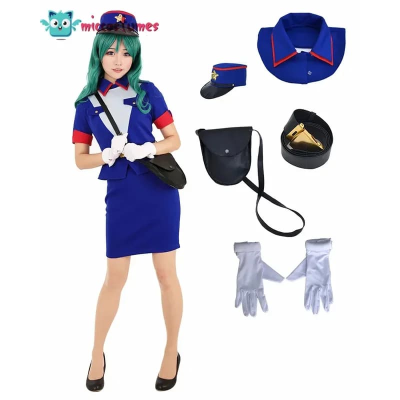 Uniforme da ufficiale con cappello e borsa per donna Costume cosplay di Halloween