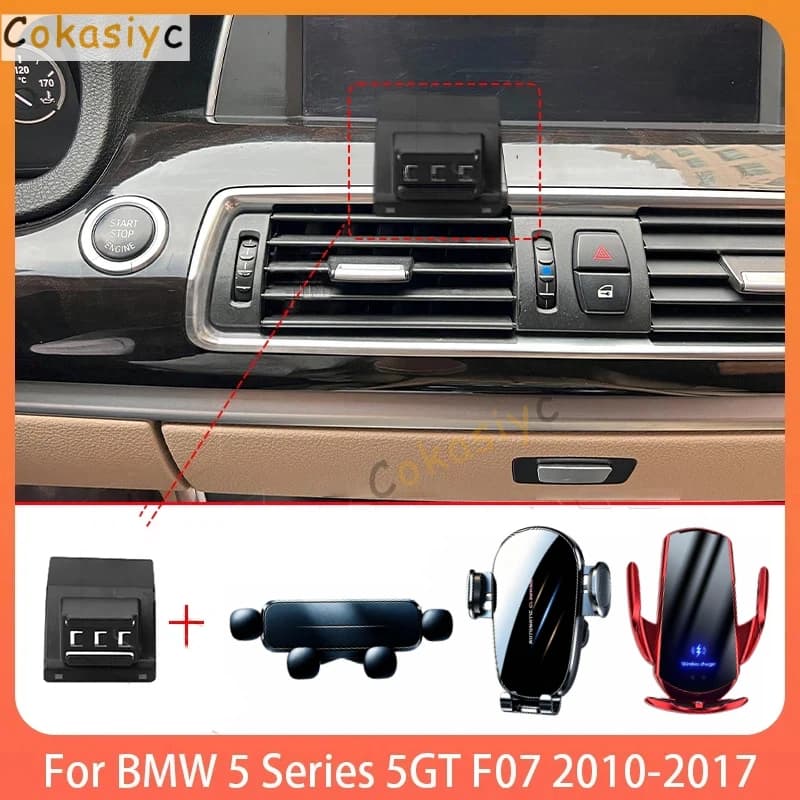 Phone Holde Car For BMW 5 Series 5GT F07 2010-2017 Mobile Support Special Fixed Bracket Base Wireless Charging Stand Interior
