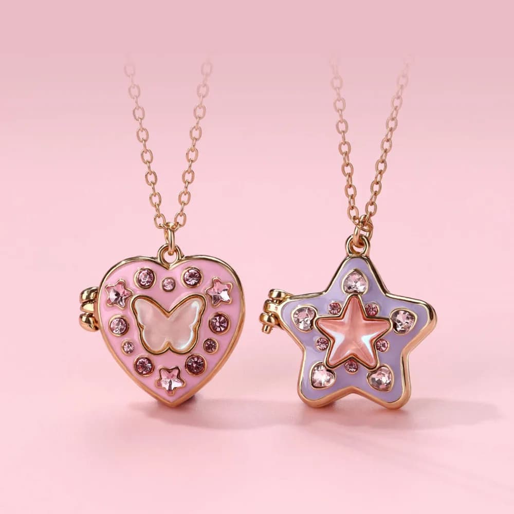 Lovecryst 1 Pezzo Collana con Ciondolo a Forma di Cuore Apribile con Strass, Gioiello per Ragazze, Regalo di Compleanno