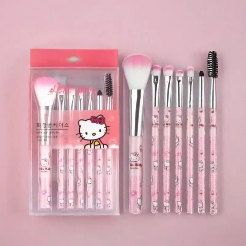 Kit Trucco per Principianti Hello Kitty con Ombretto, Blush e Pennelli, Set Cosmetico Portatile Tutto-in-Uno, Regalo di Compleanno Ideale