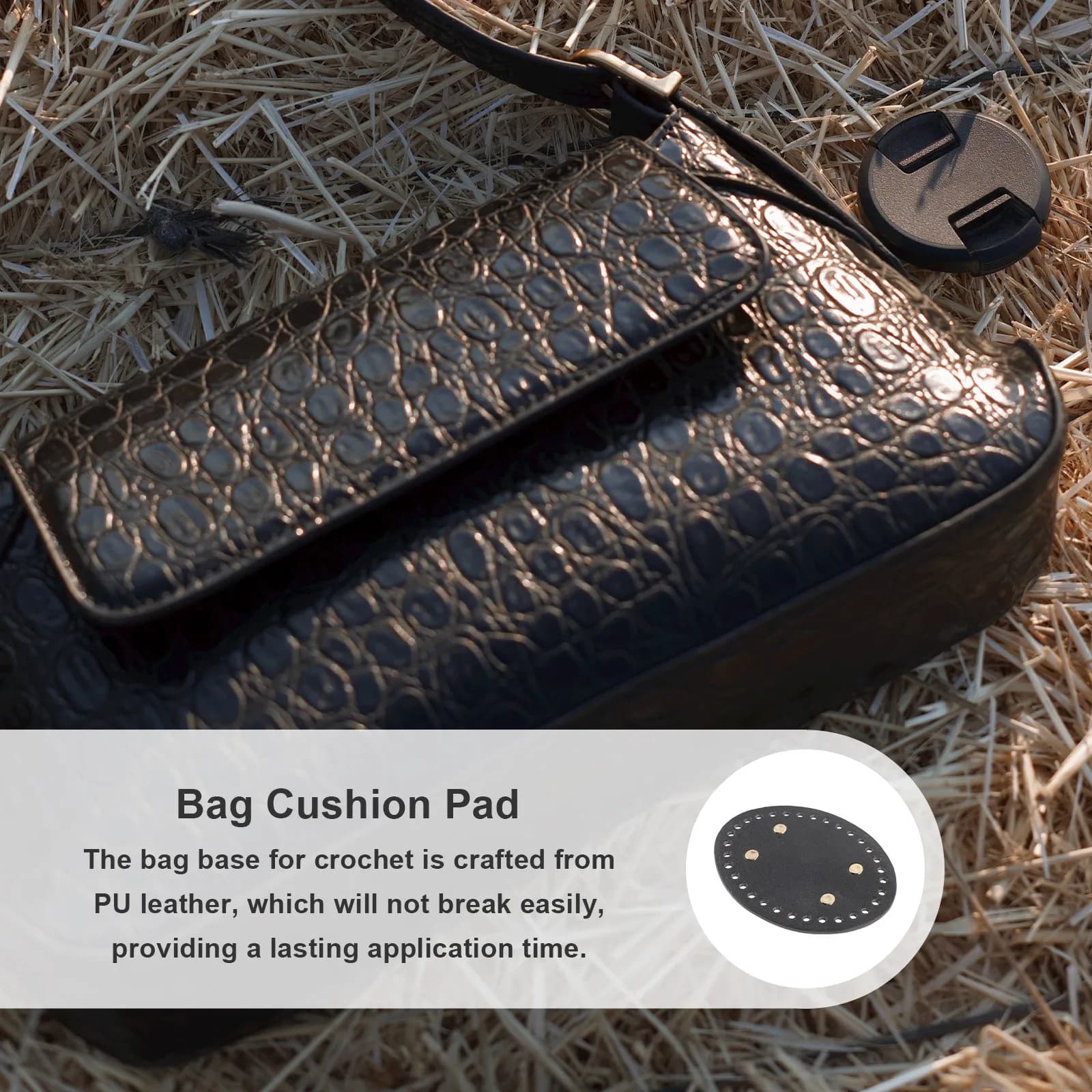 Base per Borsa all'Uncinetto in PU con Fori Pre-Forati di Precisione, Adatta a Vari Tipi di Filati, Perfetta per Realizzare Borse a Maglia