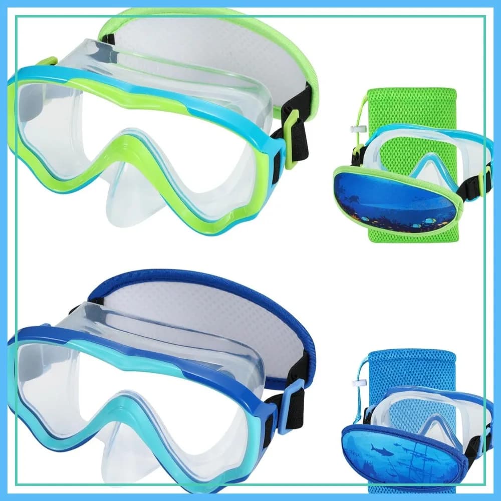 Occhialini da Nuoto per Bambini 6-14 Anni, Maschera Subacquea con Cinturino Anti-Intreccio, Occhialini da Acqua con Copertura Nasale per Bambini/Ragazzi