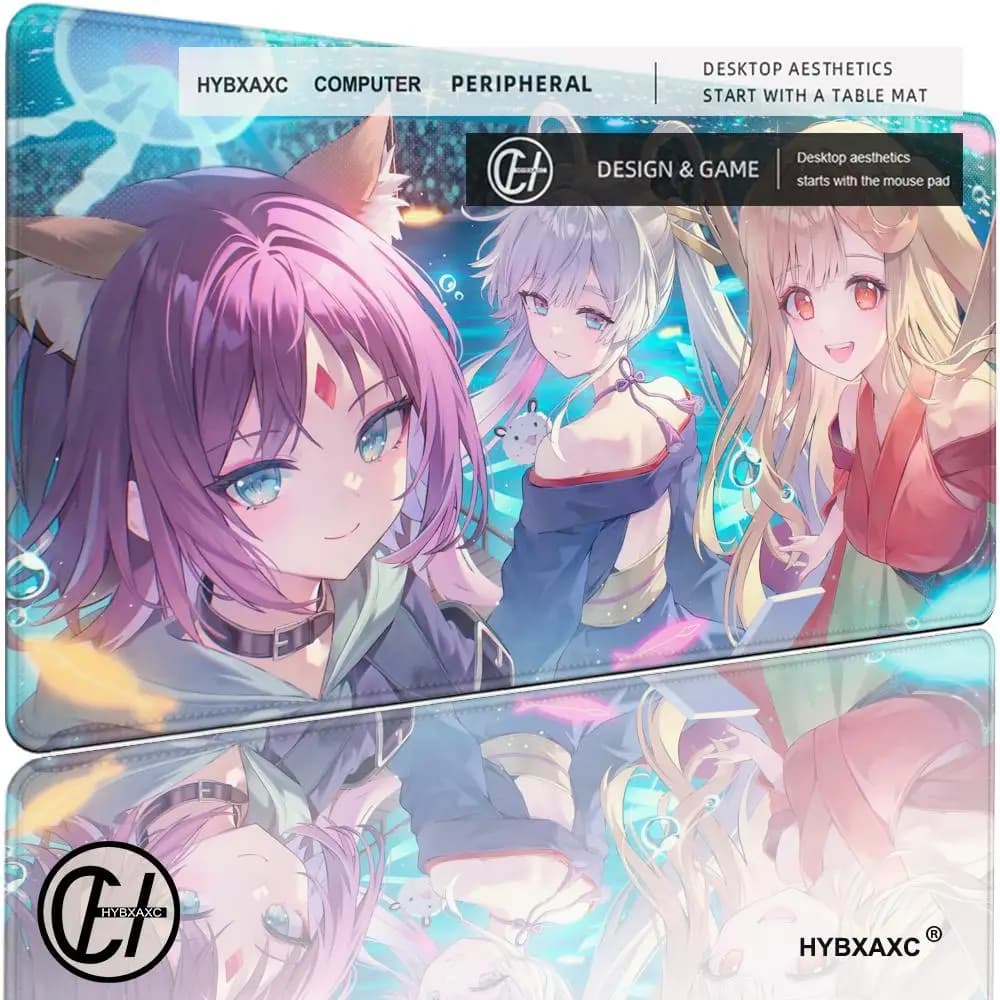 Tappetino per mouse HD Anime Cosmic Princess Kaguya, tappetino per mouse grande per computer, tappetino per tastiera in gomma antiscivolo per PC da ufficio, HYBXAXC