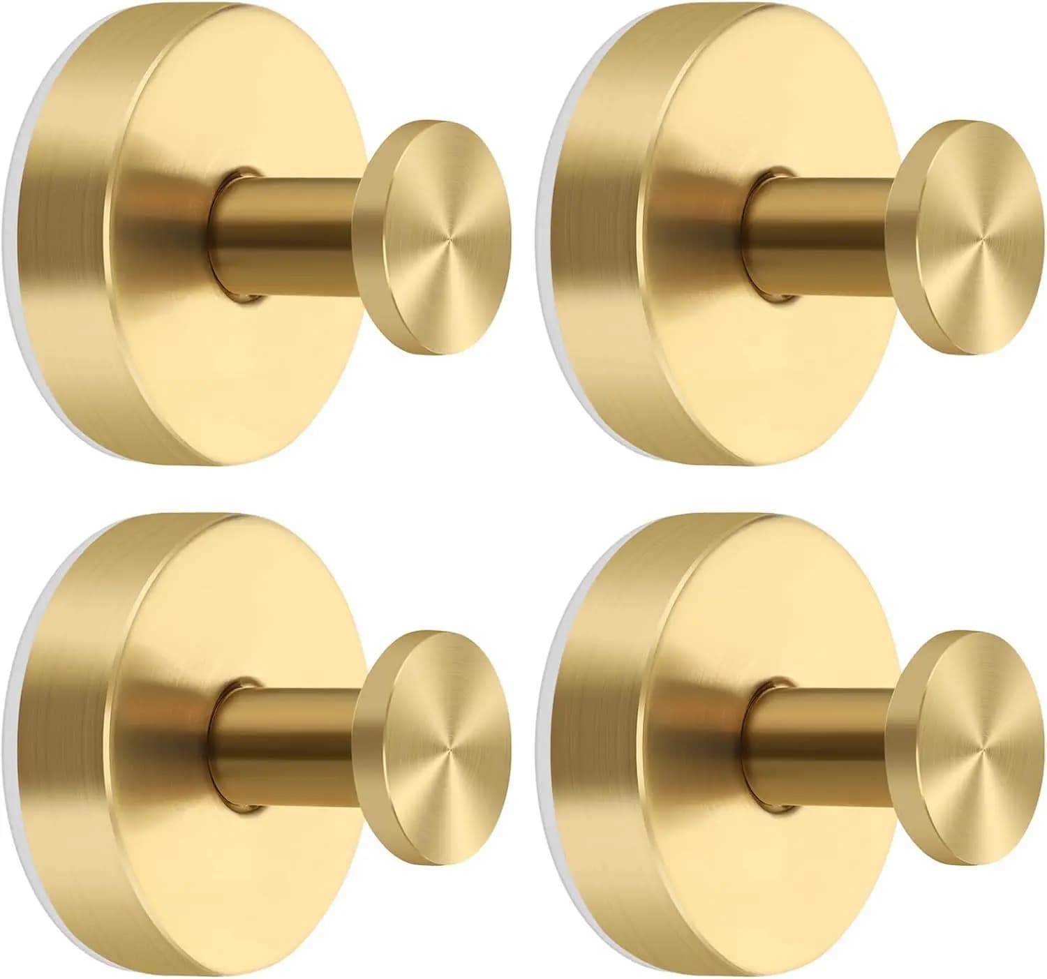 Ganci a ventosa dorati per doccia, in acciaio inossidabile, portata 11 libbre, per bagno e cucina, oro spazzolato, confezione da 4