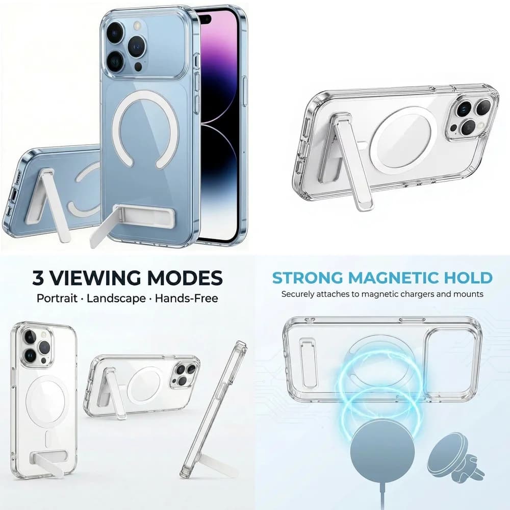 Best Seller Crystal Clear Magnetic Cover Camera Lens Protection MIL Grade for iPhone 17 16 15 14 13 12 11 Pro Max Plus mini