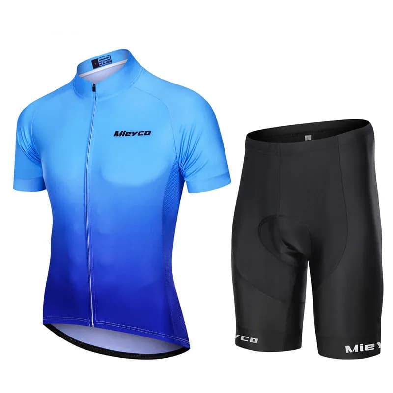 Men's Quick-Dry Cycling Jersey Short Sleeve Padded Shorts Set Summer Bike Clothing Shirts Pants for Bicycle Riding
