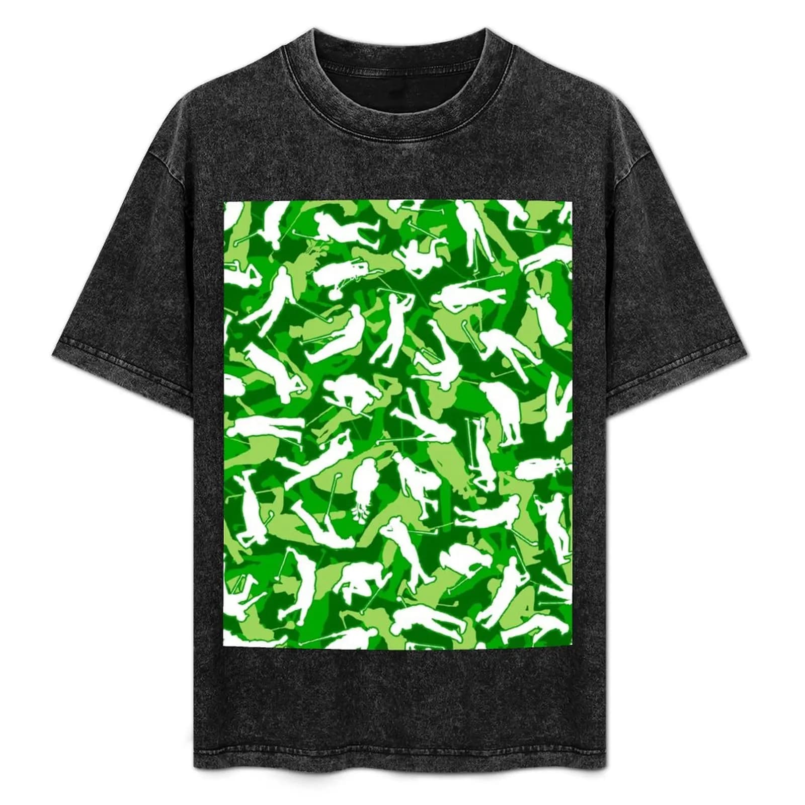 T-shirt verde con motivo mimetico Golf Lover Pro Golfer Camo, top a maniche corte con grafica elegante