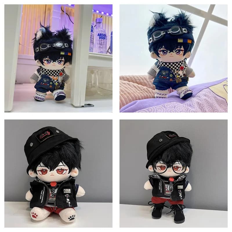 Cute toy clothes for 20cm Korean plush dolls with fantastic swim glasses fishing hat accessories for 20cm DIY doll dresses