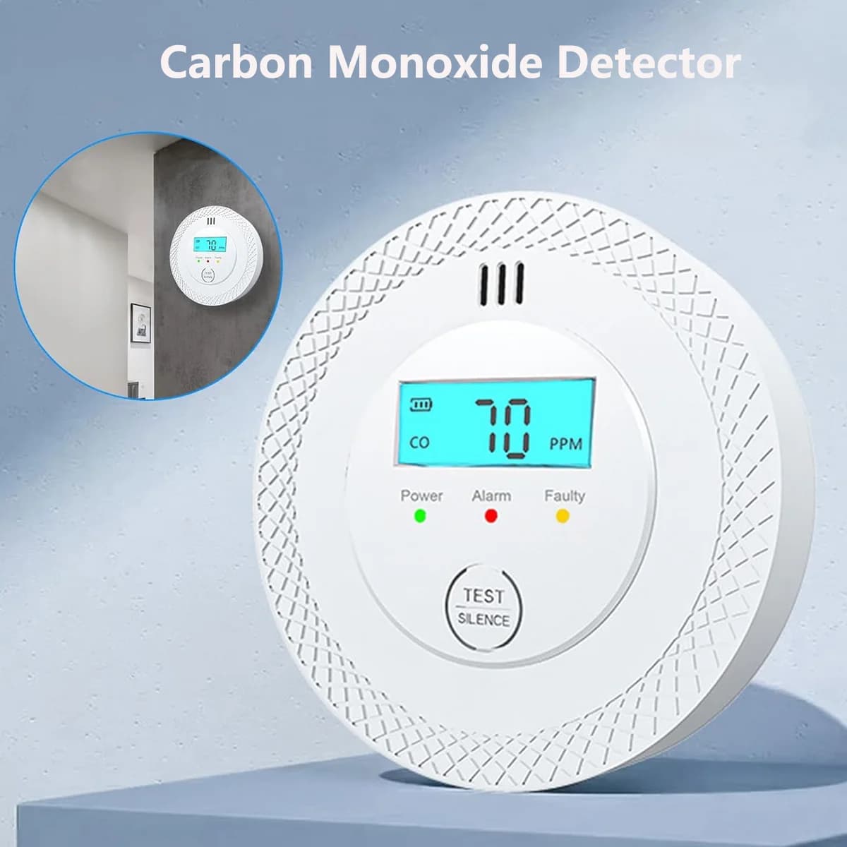 Rilevatore di Monossido di Carbonio NOCCLILI con Display Digitale, Sensore di Allarme CO per la Sicurezza Domestica