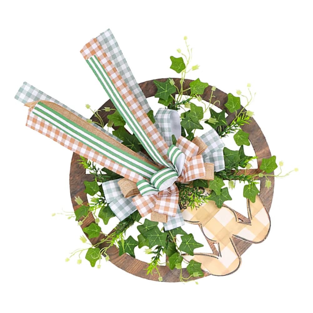 Easter Bunny Wreath Artificial Plant Spring Garland Decor Hanging Decoration for Front Door Porch Window Photography Prop