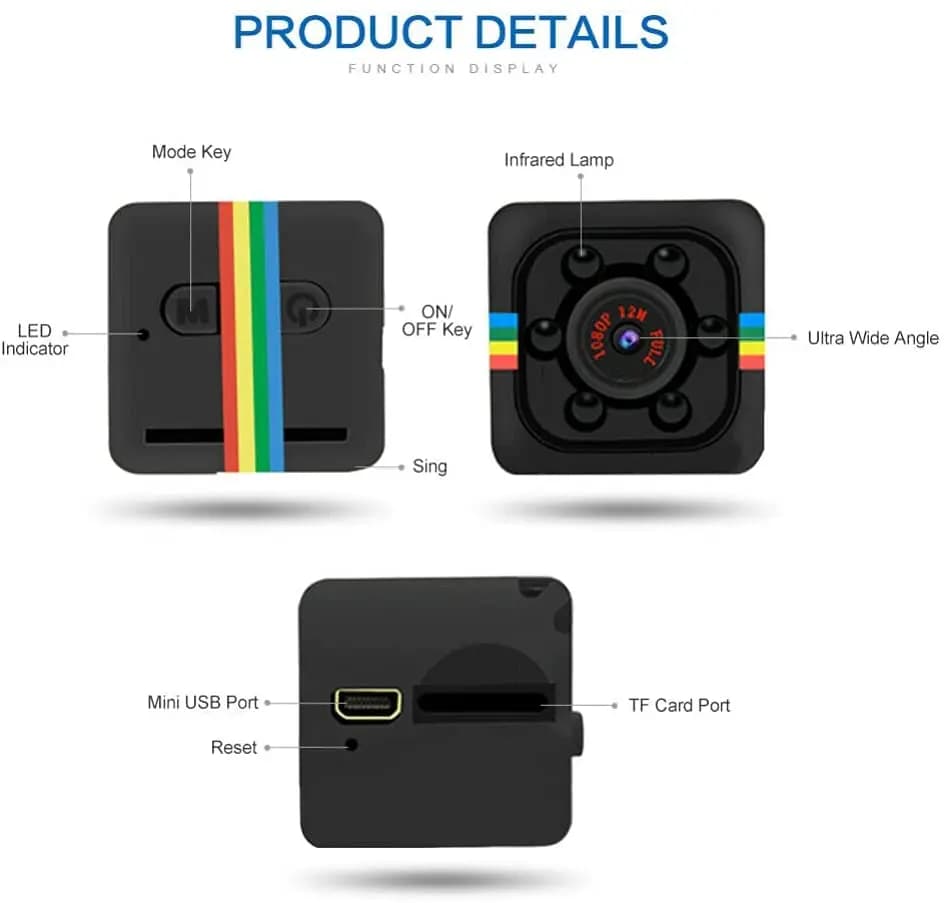 Mini camera original SQ11 1080p HD Micro Action Camera 30fps Sport DV Outdoor Gopro Night vision Support up to 128G