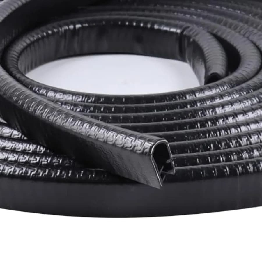 Guarnizione a U in gomma con profilo metallico 1/2" x 3/8" - Adatta per spazi da 3/64" a 1/4, Striscia sigillante per bordi portiera auto, Guarnizione in PVC per intemperie